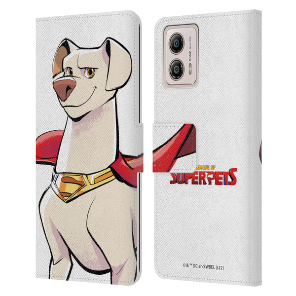 DC League Of Super Pets Graphics Krypto Leather Book Wallet Case Cover For Motorola Moto G53 5G