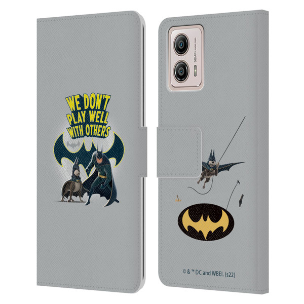 DC League Of Super Pets Graphics We Don't Play Well With Others Leather Book Wallet Case Cover For Motorola Moto G53 5G