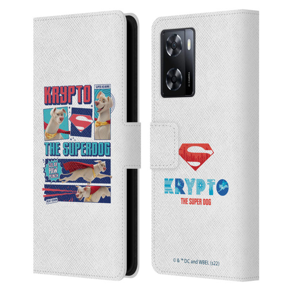 DC League Of Super Pets Graphics Krypto The Superdog Leather Book Wallet Case Cover For OPPO A57s