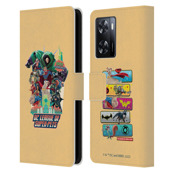 DC League Of Super Pets Graphics Super Powered Pack Leather Book Wallet Case Cover For OPPO A57s