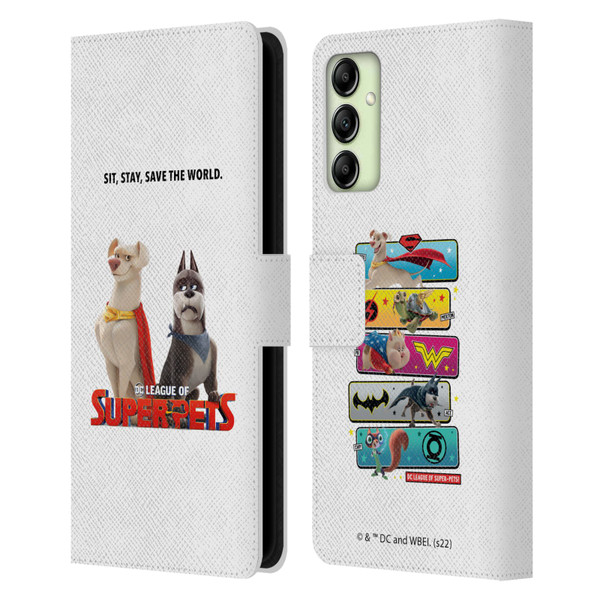 DC League Of Super Pets Graphics Characters 1 Leather Book Wallet Case Cover For Samsung Galaxy A14 5G