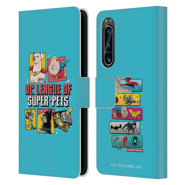 DC League Of Super Pets Graphics Characters 2 Leather Book Wallet Case Cover For Sony Xperia 5 IV