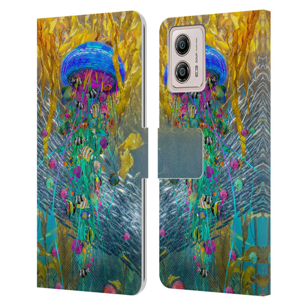 Dave Loblaw Jellyfish Jellyfish Kelp Field Leather Book Wallet Case Cover For Motorola Moto G53 5G