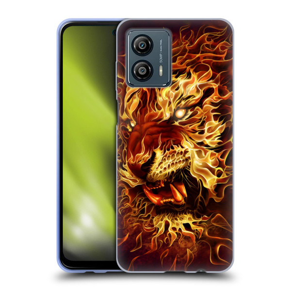 Tom Wood Fire Creatures Tiger Soft Gel Case for Motorola Moto G53 5G