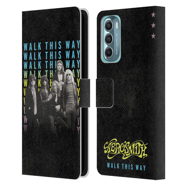 Aerosmith Classics Walk This Way Leather Book Wallet Case Cover For Motorola Moto G Stylus 5G (2022)
