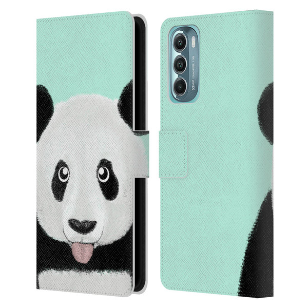Barruf Animals The Cute Panda Leather Book Wallet Case Cover For Motorola Moto G Stylus 5G (2022)