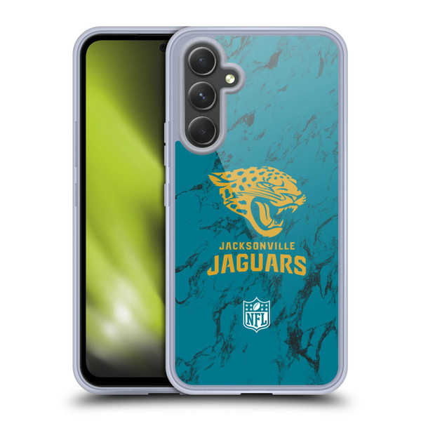 NFL Jacksonville Jaguars Graphics Coloured Marble Soft Gel Case for Samsung Galaxy A54 5G