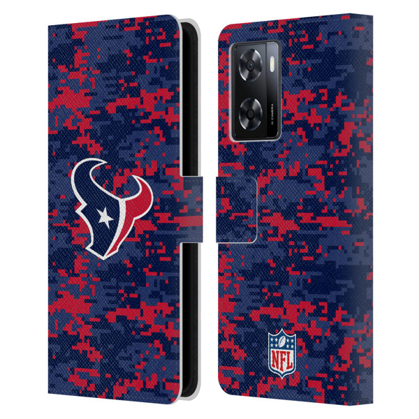 NFL Houston Texans Graphics Digital Camouflage Leather Book Wallet Case Cover For OPPO A57s