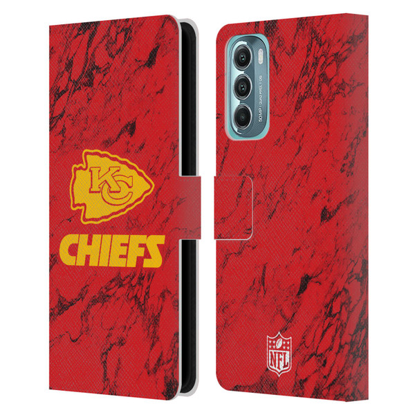 NFL Kansas City Chiefs Graphics Coloured Marble Leather Book Wallet Case Cover For Motorola Moto G Stylus 5G (2022)