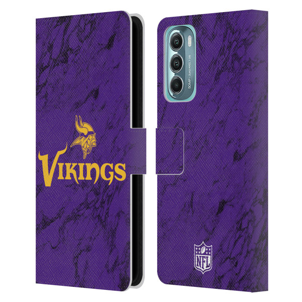 NFL Minnesota Vikings Graphics Coloured Marble Leather Book Wallet Case Cover For Motorola Moto G Stylus 5G (2022)