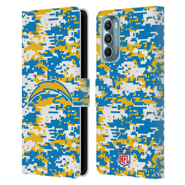 NFL Los Angeles Chargers Graphics Digital Camouflage Leather Book Wallet Case Cover For Motorola Moto G Stylus 5G (2022)