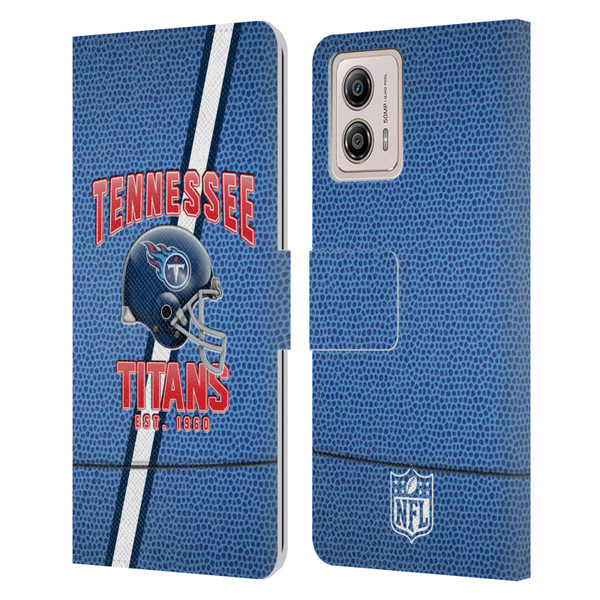 NFL Tennessee Titans Logo Art Football Stripes Leather Book Wallet Case Cover For Motorola Moto G53 5G
