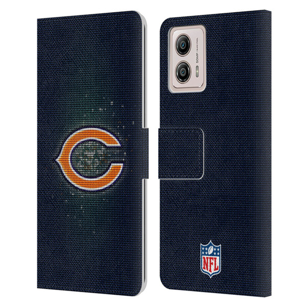 NFL Chicago Bears Artwork LED Leather Book Wallet Case Cover For Motorola Moto G53 5G