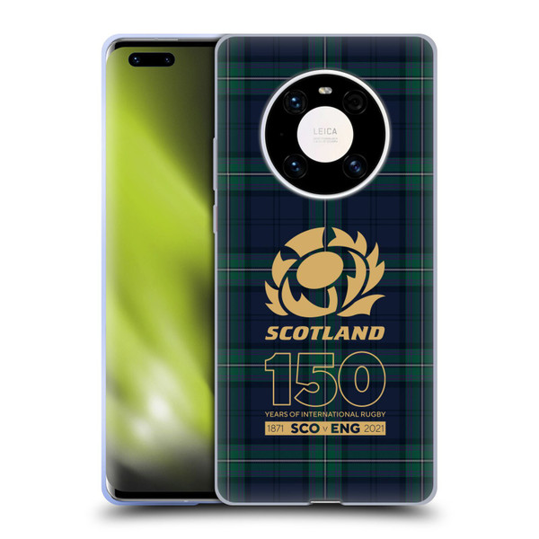 Scotland Rugby 150th Anniversary Tartan Soft Gel Case for Huawei Mate 40 Pro 5G