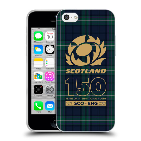 Scotland Rugby 150th Anniversary Tartan Soft Gel Case for Apple iPhone 5c