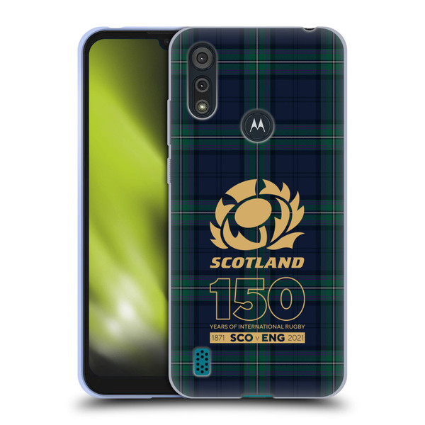 Scotland Rugby 150th Anniversary Tartan Soft Gel Case for Motorola Moto E6s (2020)