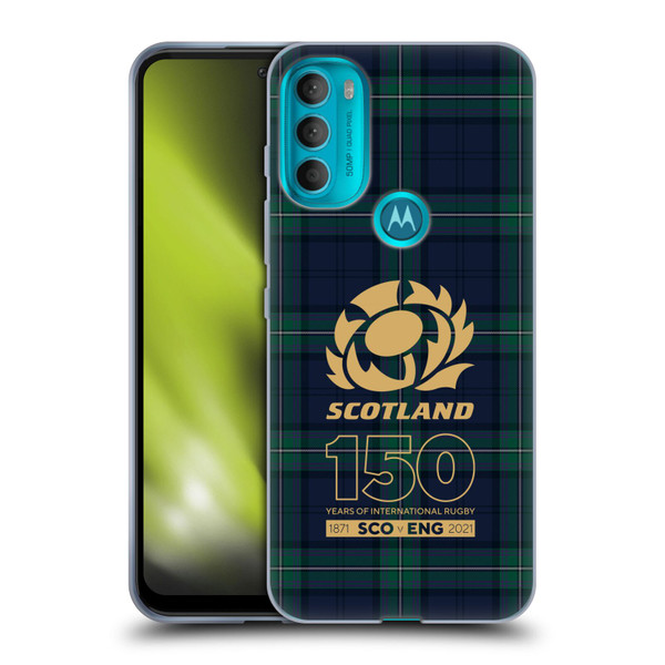 Scotland Rugby 150th Anniversary Tartan Soft Gel Case for Motorola Moto G71 5G