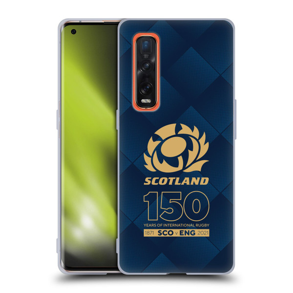 Scotland Rugby 150th Anniversary Halftone Soft Gel Case for OPPO Find X2 Pro 5G