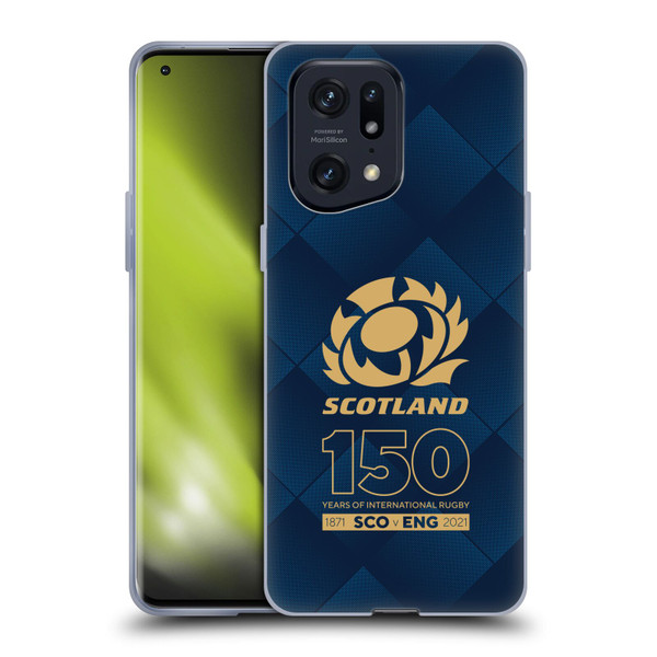 Scotland Rugby 150th Anniversary Halftone Soft Gel Case for OPPO Find X5 Pro