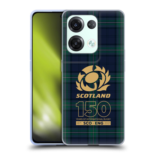 Scotland Rugby 150th Anniversary Tartan Soft Gel Case for OPPO Reno8 Pro