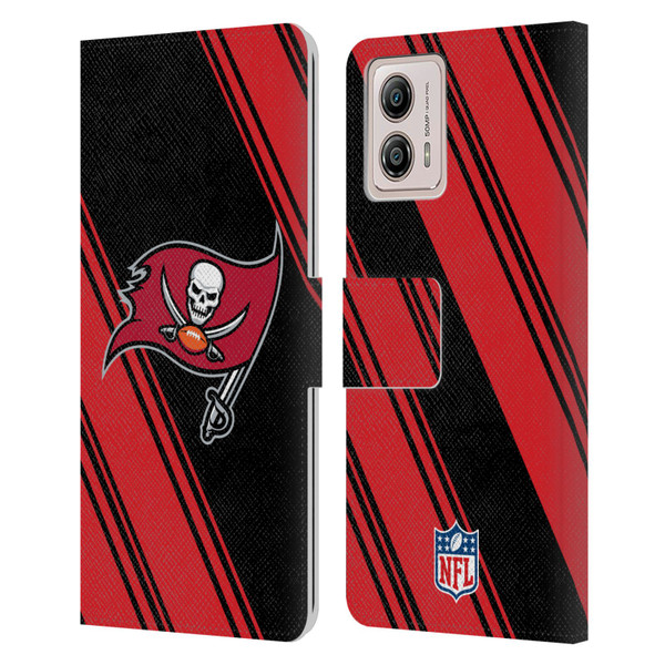 NFL Tampa Bay Buccaneers Artwork Stripes Leather Book Wallet Case Cover For Motorola Moto G53 5G
