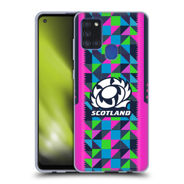 Scotland Rugby 2023/24 Crest Kit Neon Training Soft Gel Case for Samsung Galaxy A21s (2020)