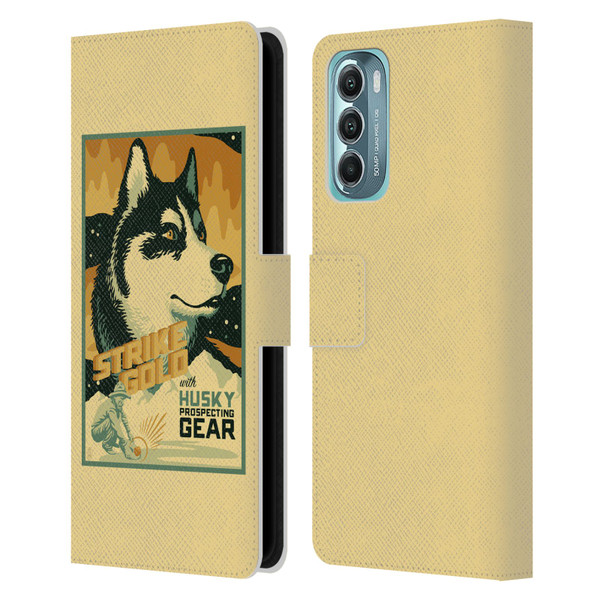 Lantern Press Dog Collection Husky Leather Book Wallet Case Cover For Motorola Moto G Stylus 5G (2022)