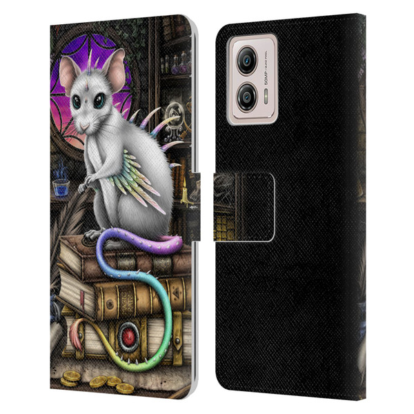 Sarah Richter Animals Alchemy Magic Rat Leather Book Wallet Case Cover For Motorola Moto G53 5G