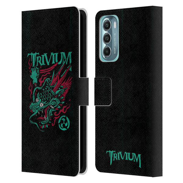 Trivium Graphics Screaming Dragon Leather Book Wallet Case Cover For Motorola Moto G Stylus 5G (2022)