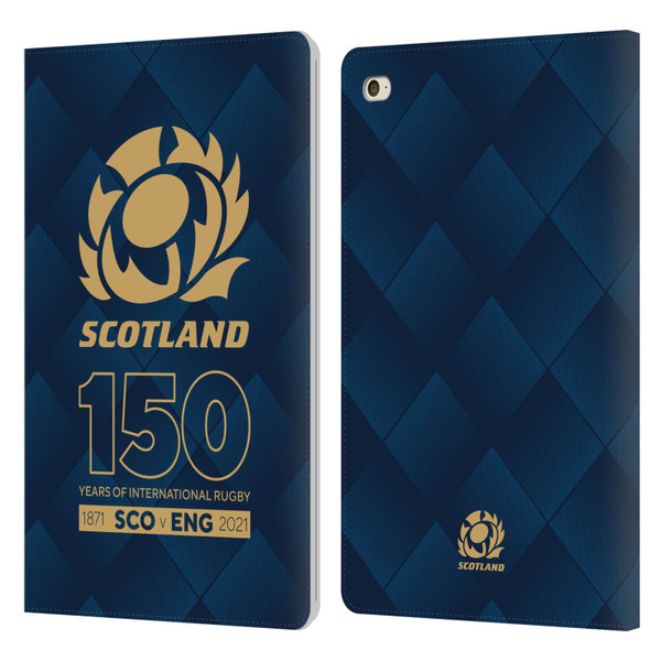 Scotland Rugby 150th Anniversary Halftone Leather Book Wallet Case Cover For Apple iPad mini 4