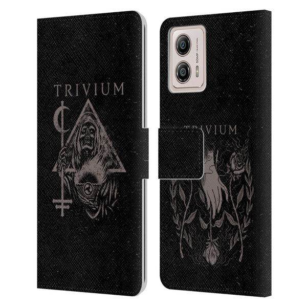 Trivium Graphics Reaper Triangle Leather Book Wallet Case Cover For Motorola Moto G53 5G
