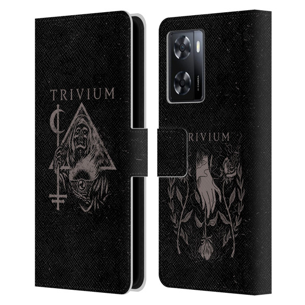 Trivium Graphics Reaper Triangle Leather Book Wallet Case Cover For OPPO A57s