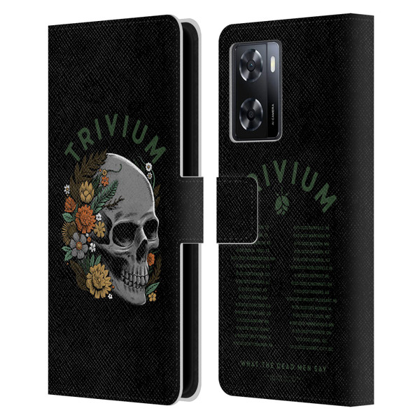 Trivium Graphics Skelly Flower Leather Book Wallet Case Cover For OPPO A57s