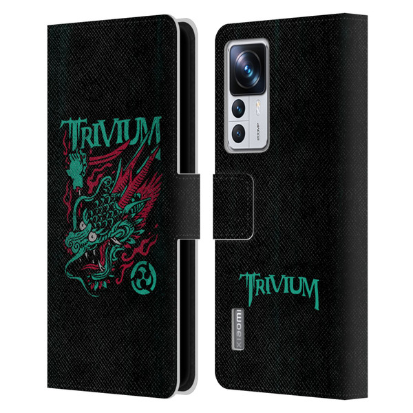 Trivium Graphics Screaming Dragon Leather Book Wallet Case Cover For Xiaomi 12T Pro