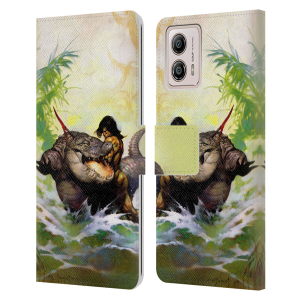 Frank Frazetta Fantasy Monster Out Of Time Leather Book Wallet Case Cover For Motorola Moto G53 5G