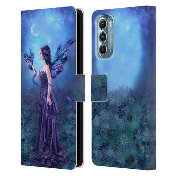 Rachel Anderson Fairies Iridescent Leather Book Wallet Case Cover For Motorola Moto G Stylus 5G (2022)