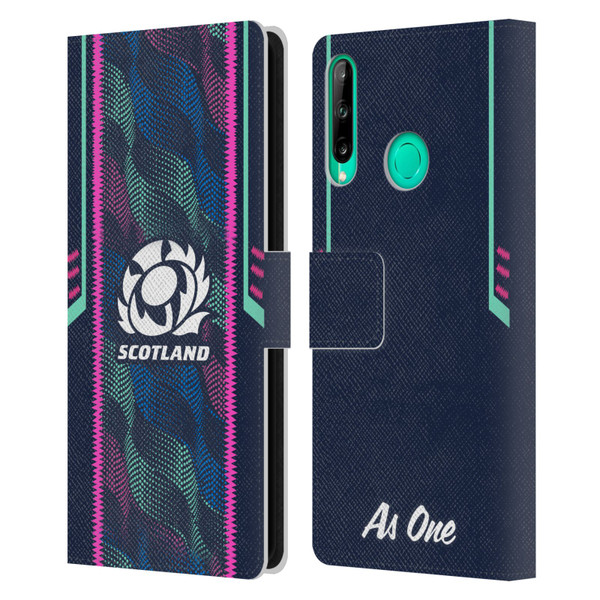 Scotland Rugby 2023/24 Crest Kit Wave Training Leather Book Wallet Case Cover For Huawei P40 lite E