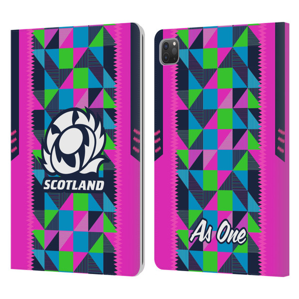 Scotland Rugby 2023/24 Crest Kit Neon Training Leather Book Wallet Case Cover For Apple iPad Pro 11 2020 / 2021 / 2022