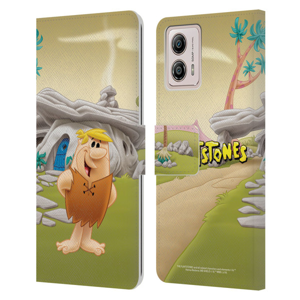The Flintstones Characters Barney Rubble Leather Book Wallet Case Cover For Motorola Moto G53 5G