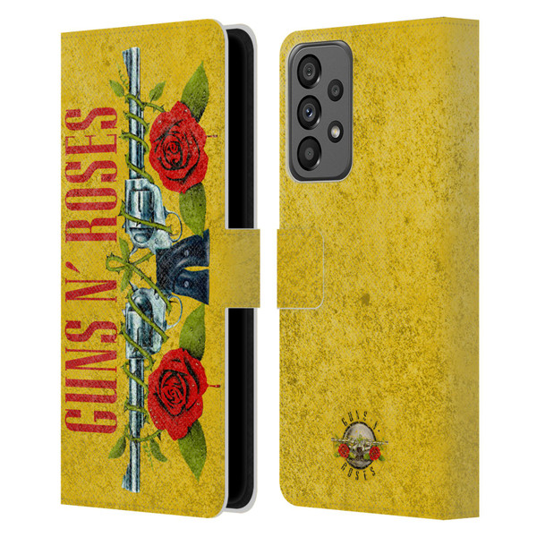 Guns N' Roses Vintage Pistols Leather Book Wallet Case Cover For Samsung Galaxy A73 5G (2022)