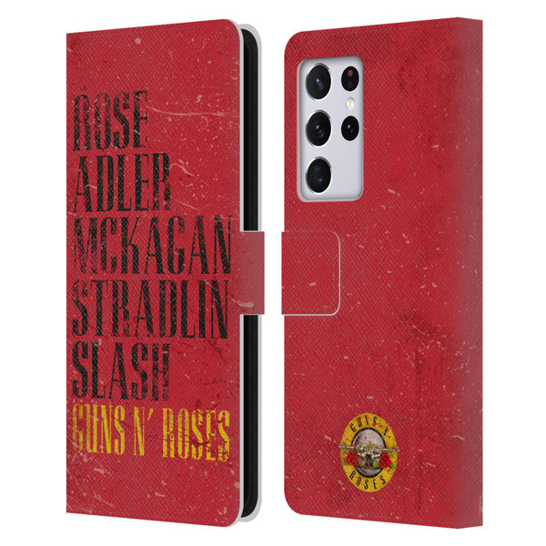 Guns N' Roses Vintage Names Leather Book Wallet Case Cover For Samsung Galaxy S21 Ultra 5G