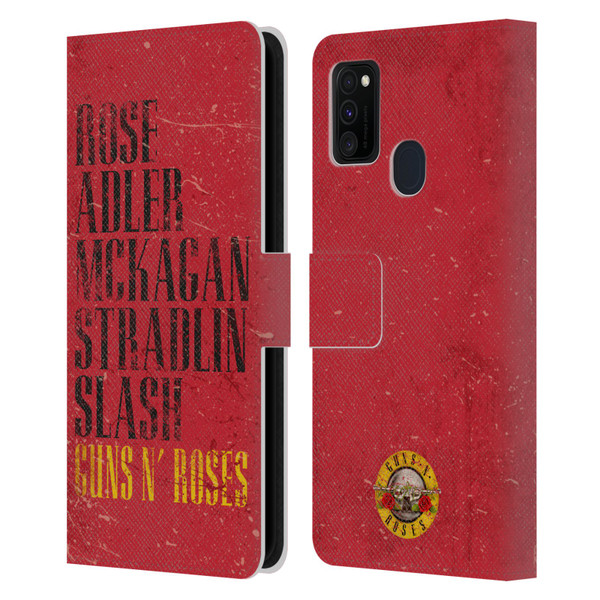 Guns N' Roses Vintage Names Leather Book Wallet Case Cover For Samsung Galaxy M30s (2019)/M21 (2020)
