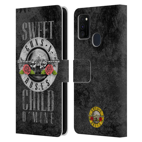 Guns N' Roses Vintage Sweet Child O' Mine Leather Book Wallet Case Cover For Samsung Galaxy M30s (2019)/M21 (2020)