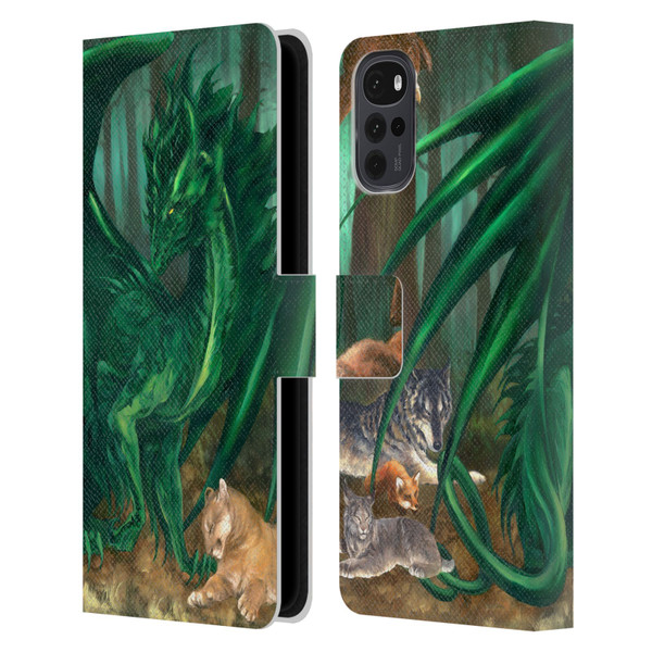 Ruth Thompson Dragons Lord of the Forest Leather Book Wallet Case Cover For Motorola Moto G22