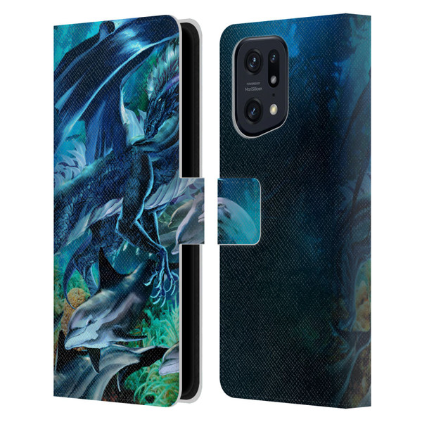 Ruth Thompson Dragons Sea Frolic Leather Book Wallet Case Cover For OPPO Find X5 Pro