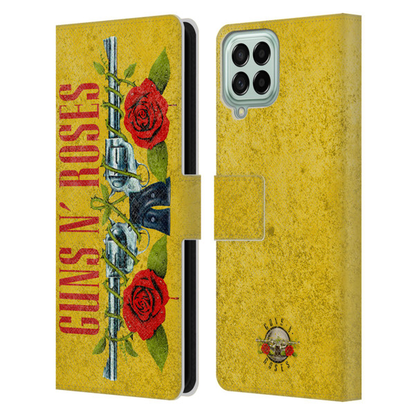 Guns N' Roses Vintage Pistols Leather Book Wallet Case Cover For Samsung Galaxy M33 (2022)