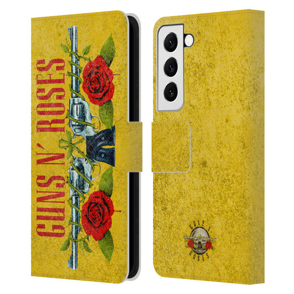 Guns N' Roses Vintage Pistols Leather Book Wallet Case Cover For Samsung Galaxy S22 5G