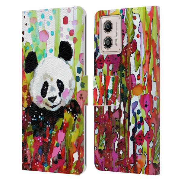 Sylvie Demers Nature Panda Leather Book Wallet Case Cover For Motorola Moto G53 5G