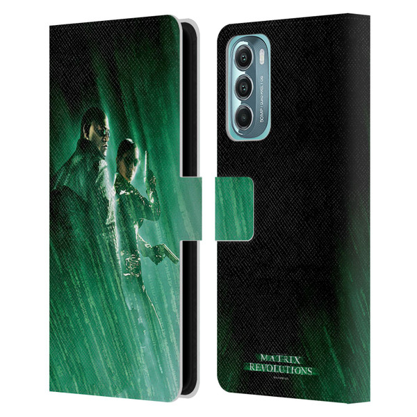 The Matrix Revolutions Key Art Morpheus Trinity Leather Book Wallet Case Cover For Motorola Moto G Stylus 5G (2022)
