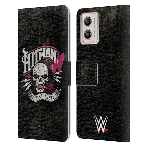 WWE Bret Hart Hitman Logo Leather Book Wallet Case Cover For Motorola Moto G53 5G